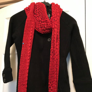 Knit Scarf with Turquoise Accents